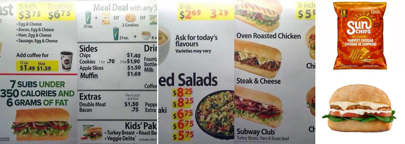 Subway Menu