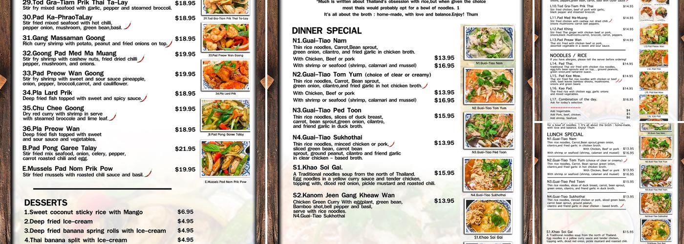 Thum's Kitchen Menu
