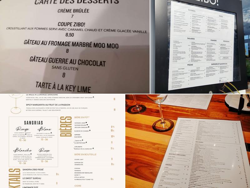Restaurant Zibo! Vaudreuil Menu