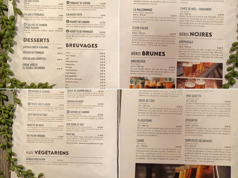 Bistro la Traite Menu