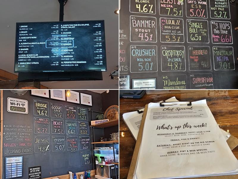 Microbrasserie Kahnawake Brewing Company Menu