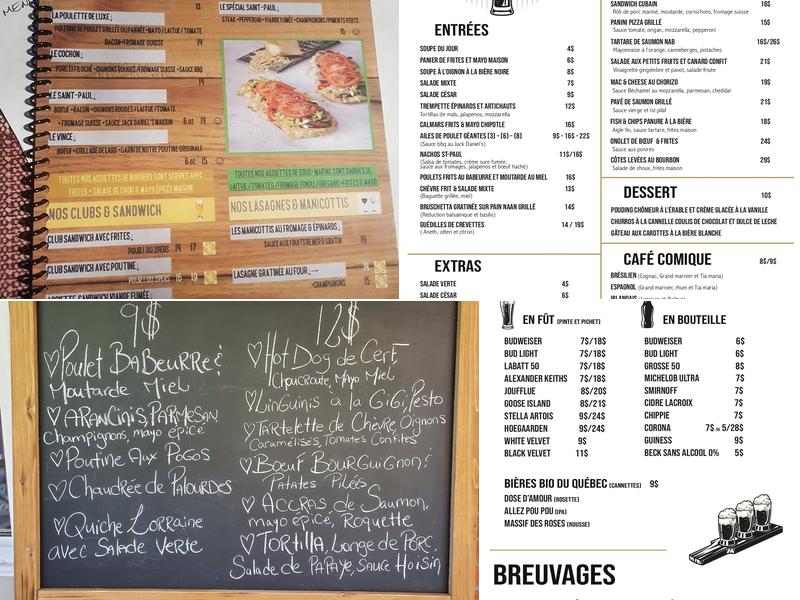 Le St-Paul Taverne moderne Menu
