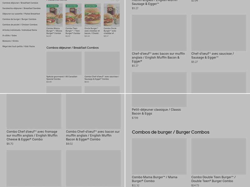 A&W Canada Menu