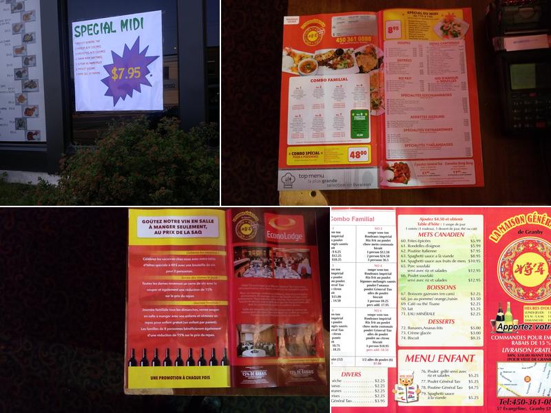 Maison General Tao Granby Menu