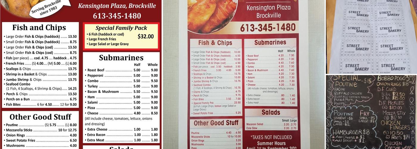 Steve's Fish & Chips Menu
