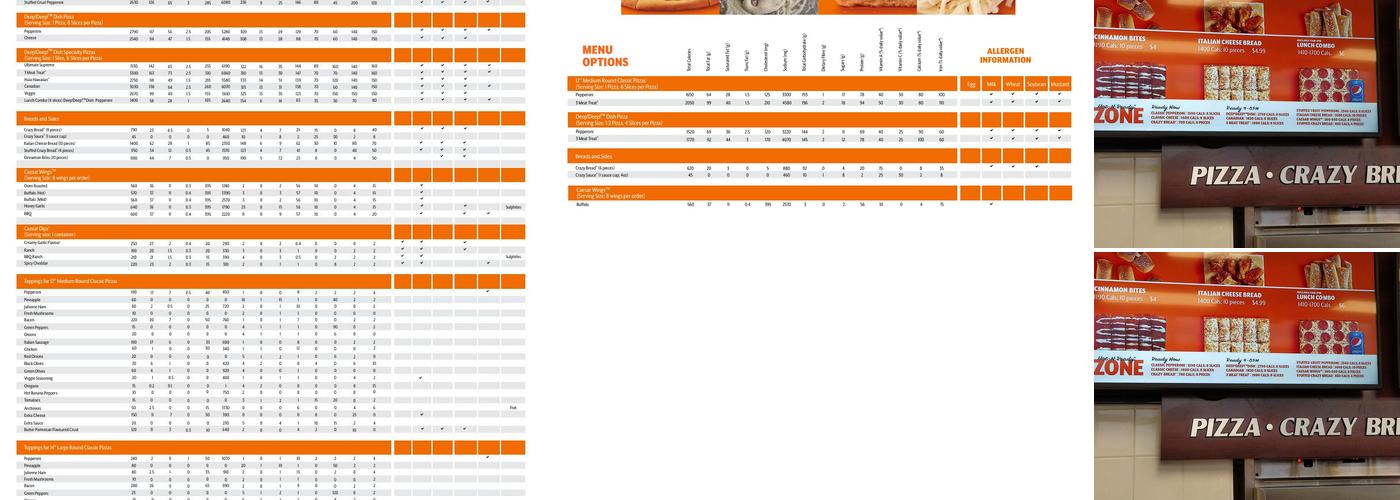 Little Caesars Pizza Menu