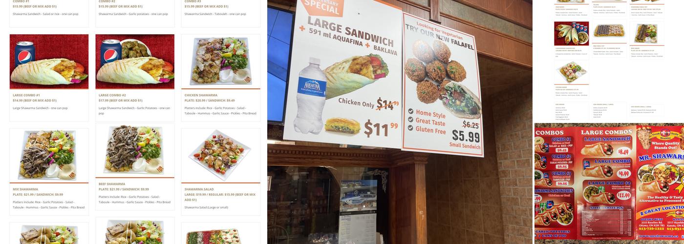 Mr Shawarma Menu