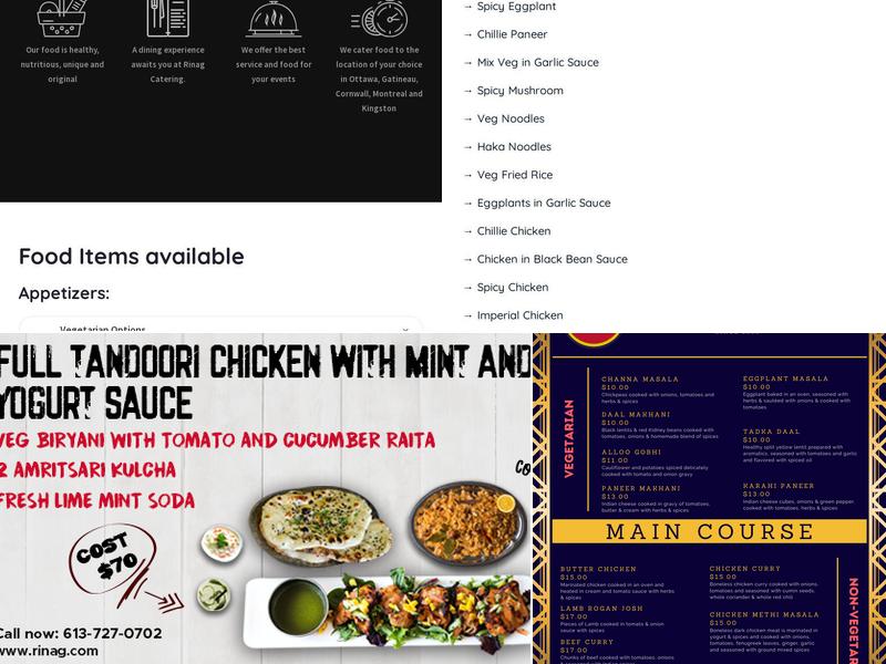 Rinag Foods Menu