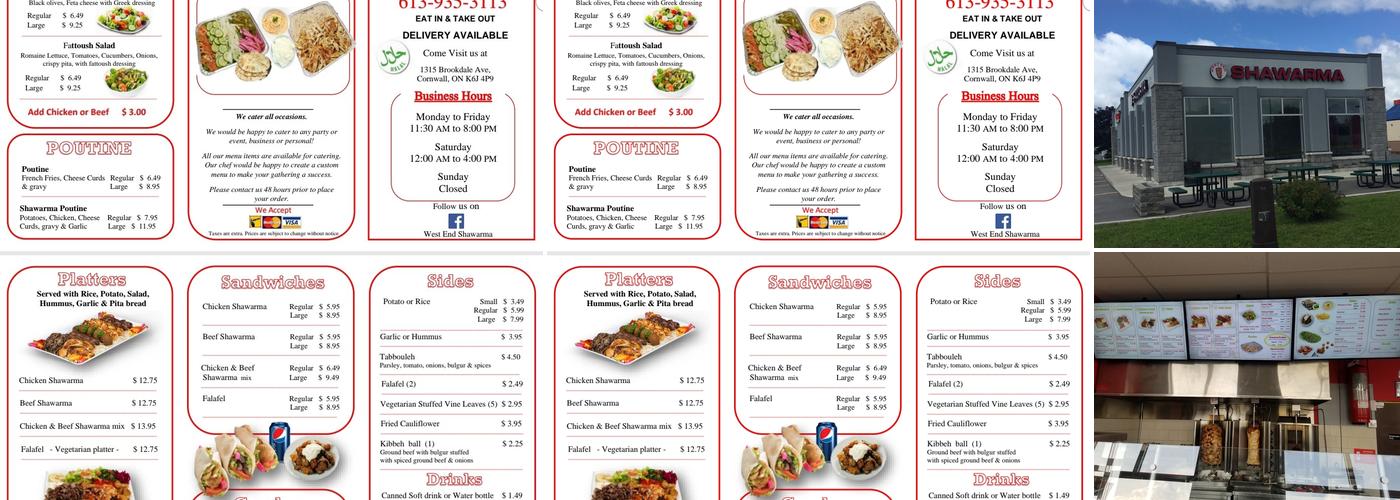 West End Shawarma Menu