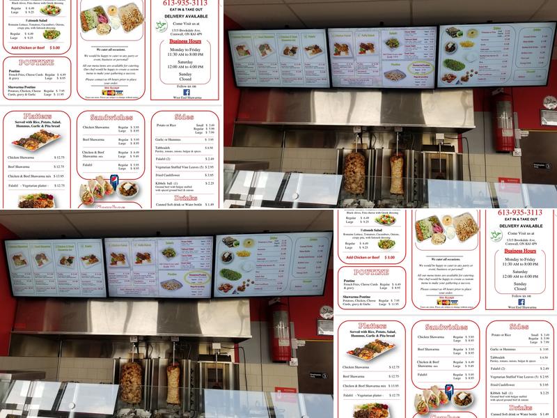 West End Shawarma Menu