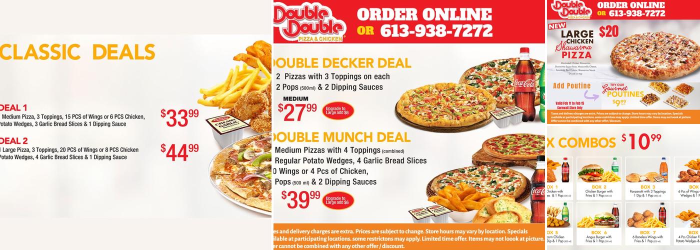 Double Double Pizza and Chicken Menu