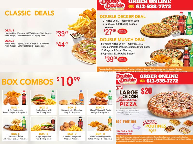 Double Double Pizza and Chicken Menu
