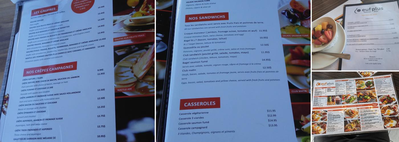 Oeuf Plus Menu