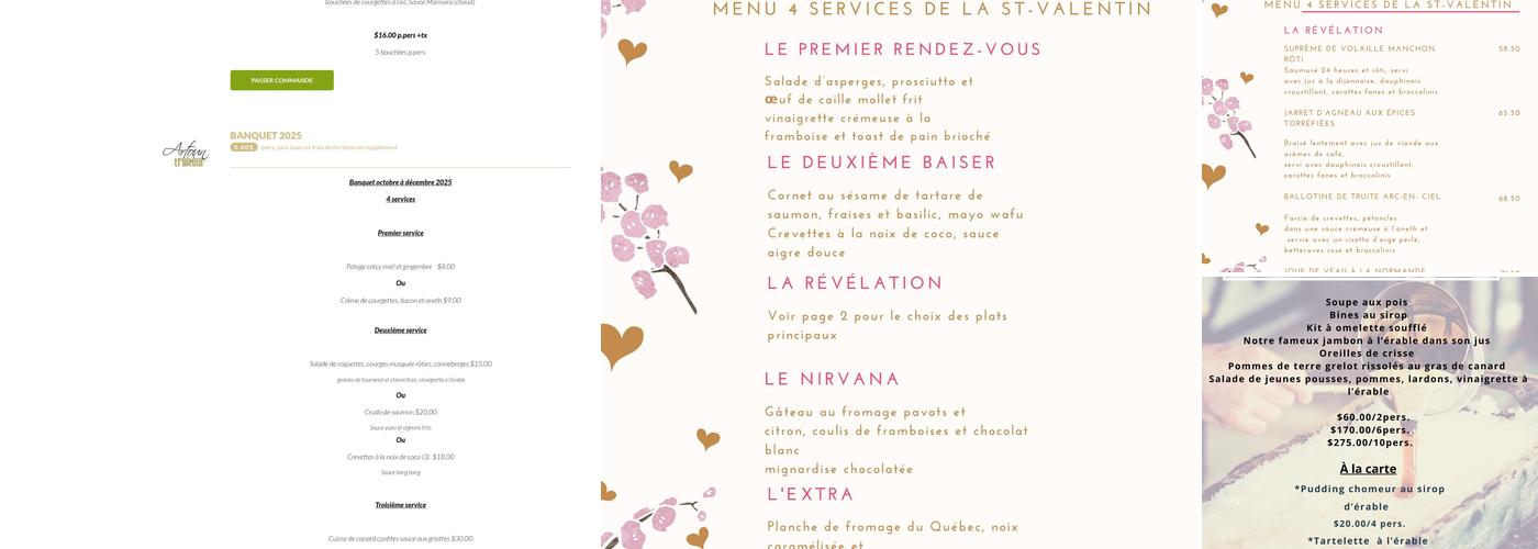 Artoun Traiteur Menu