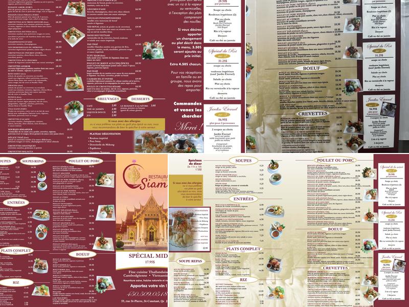 Restaurant Au Goût de Siam Menu