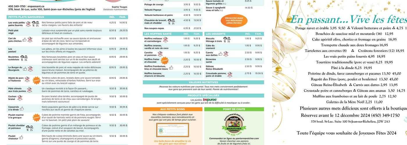 En Passant Comptoir Sante Menu