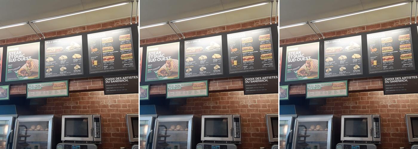Subway Menu