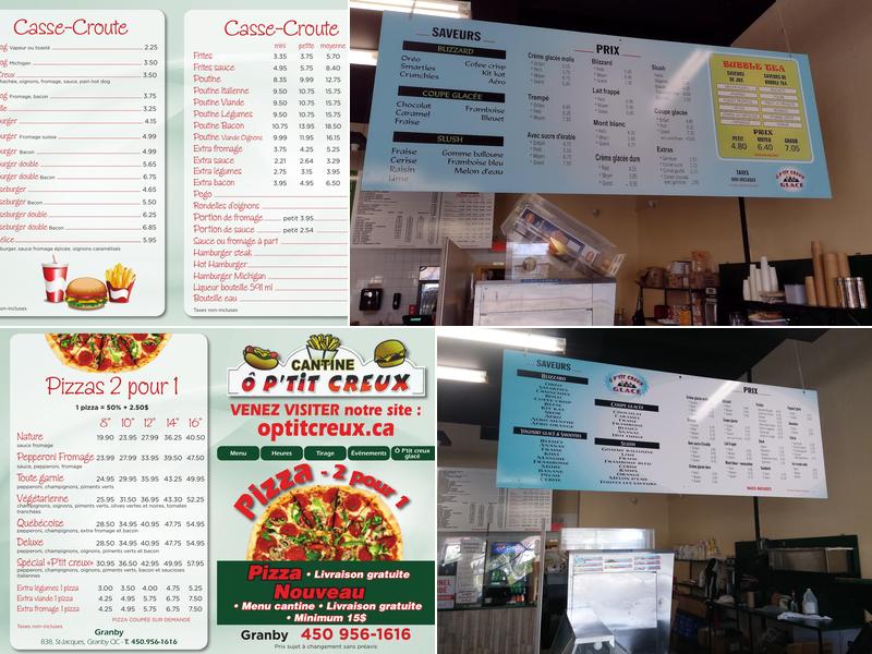 Cantine Ô P'tit Creux - Granby Menu