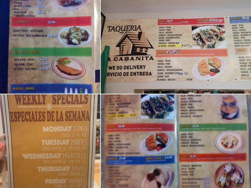 La Cabanita Menu