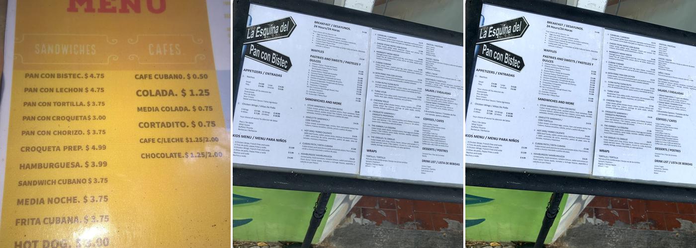 La Esquina del Pan con Bistec Menu