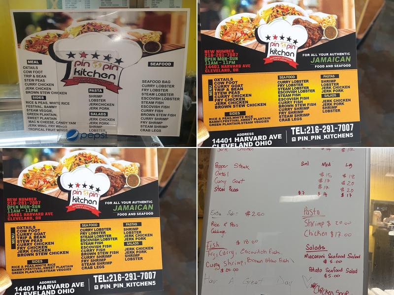 Pin pin's Kitchen - Jamaican restaurant Menu
