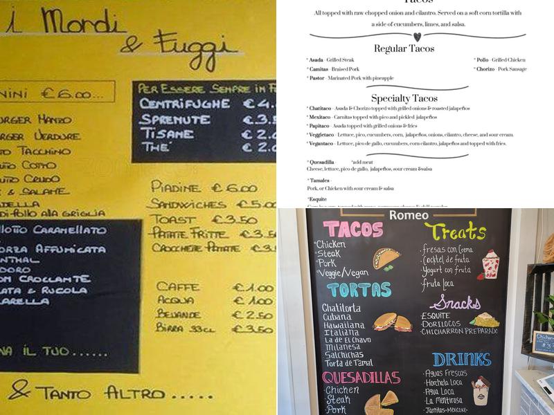 Chatitas Rolling Kitchen Menu