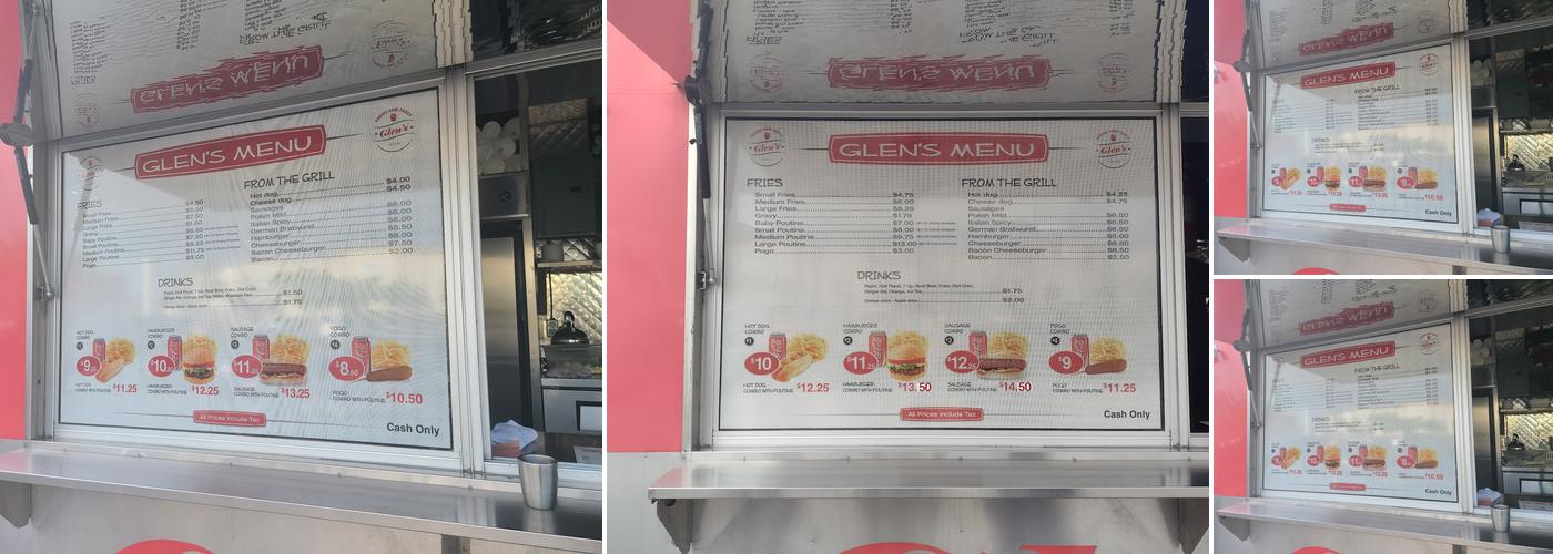 Glen's Chip Wagon Menu