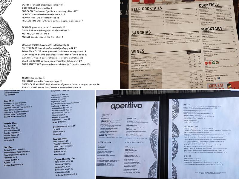 Aperitivo Menu