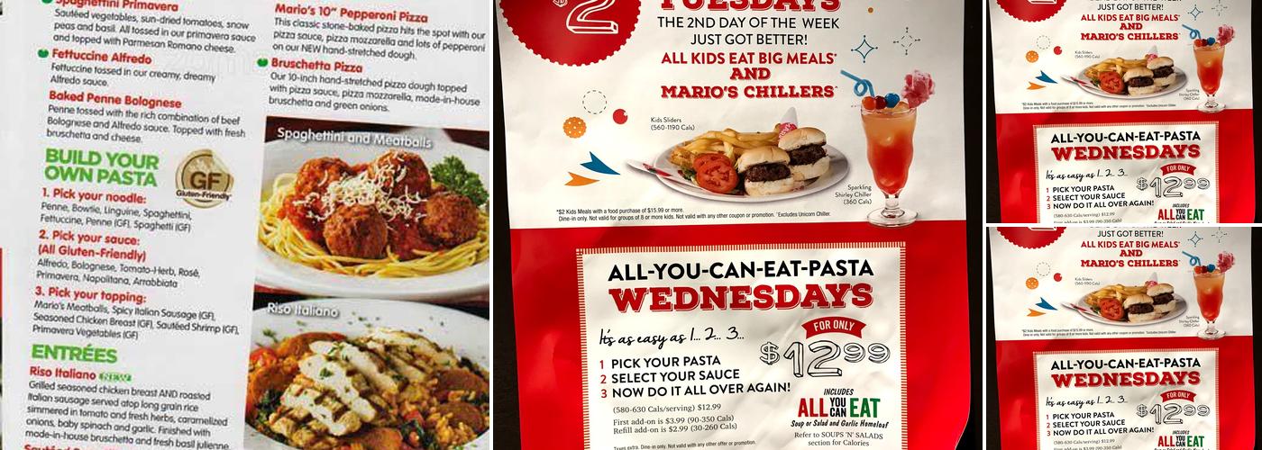 East Side Mario's Menu