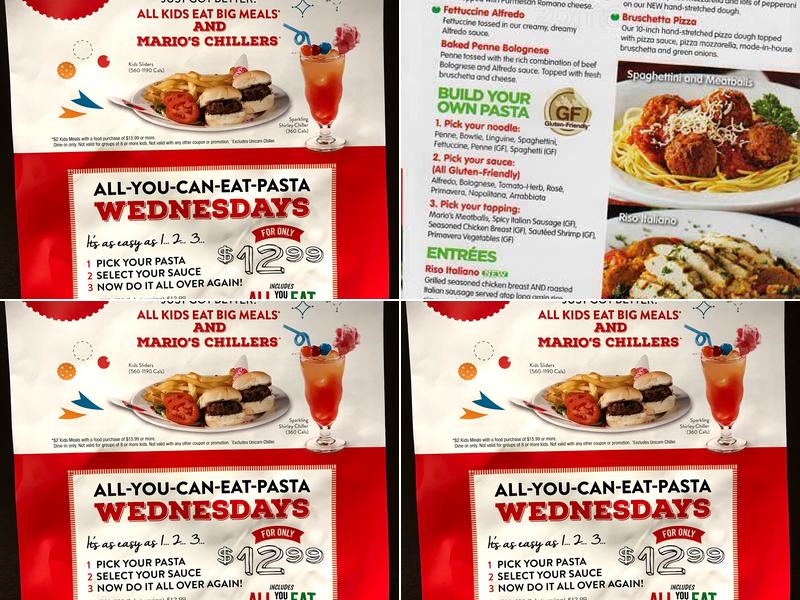 East Side Mario's Menu