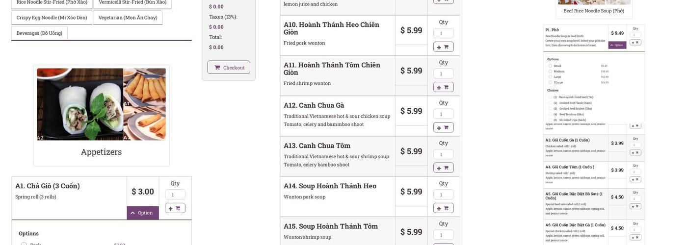 Mr Pho Vietnamese Restaurant Menu