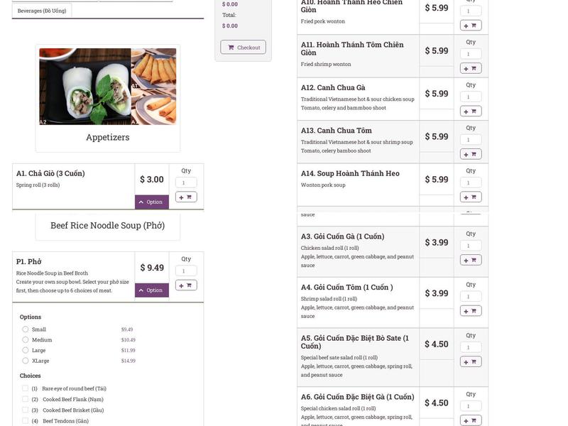 Mr Pho Vietnamese Restaurant Menu