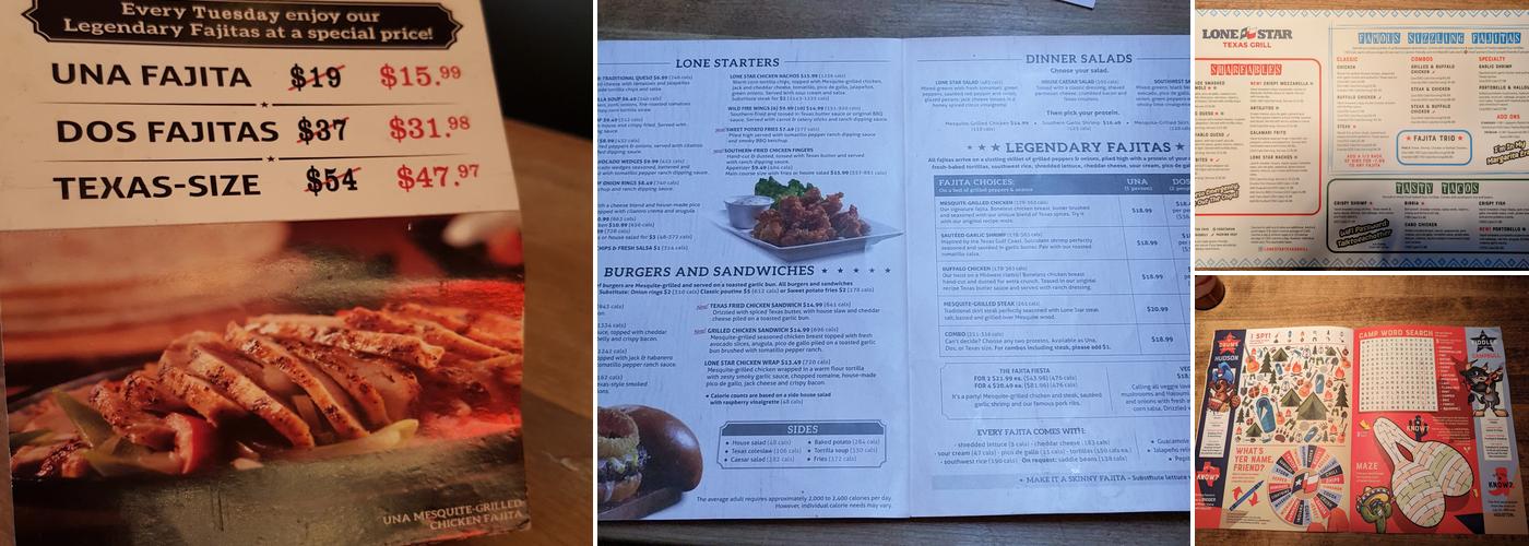 Lone Star Texas Grill Menu