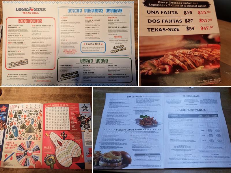 Lone Star Texas Grill Menu