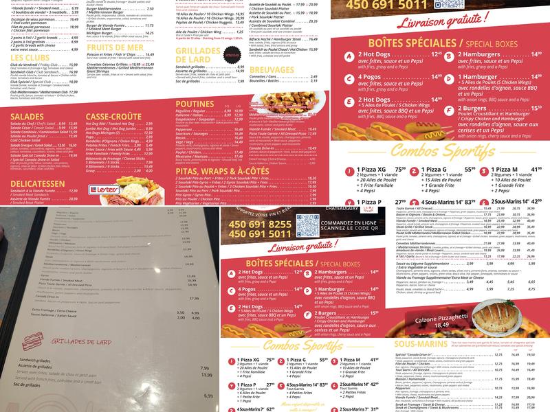 Restaurant Canada Drive-In Menu