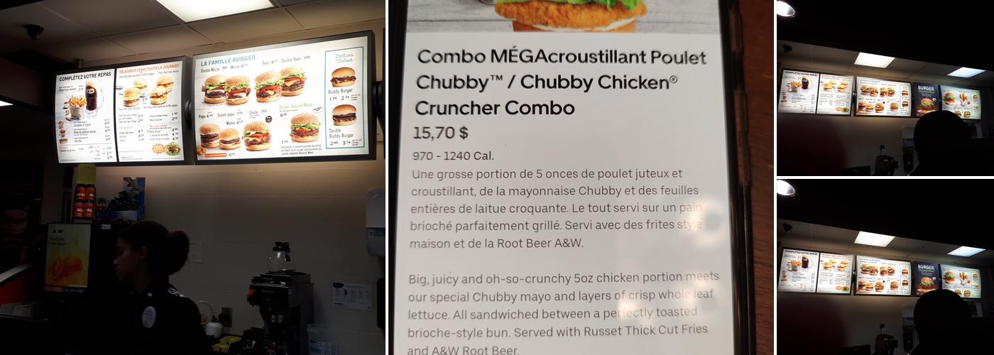 A&W Canada Menu