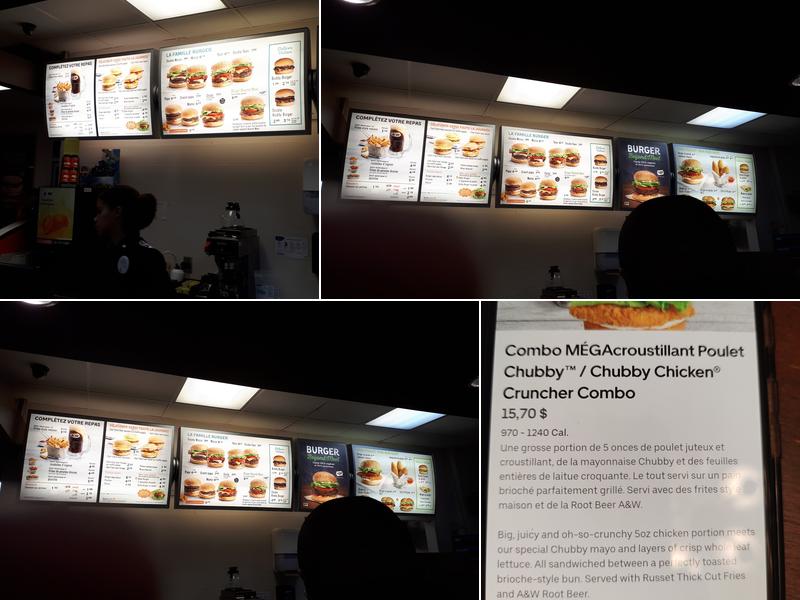 A&W Canada Menu