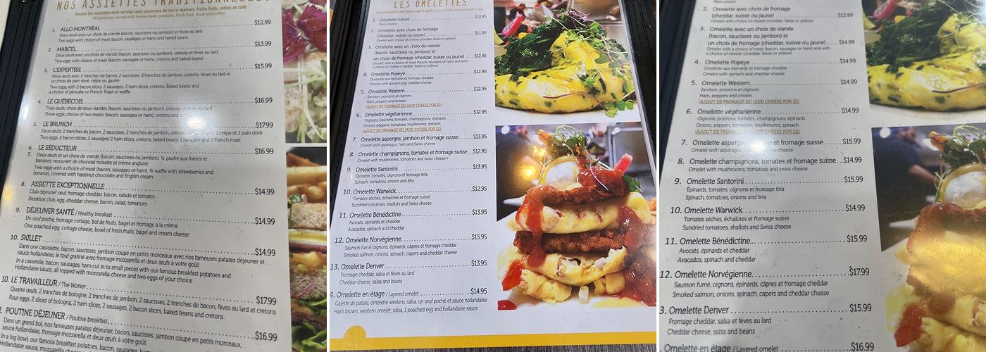 Benedictine Menu