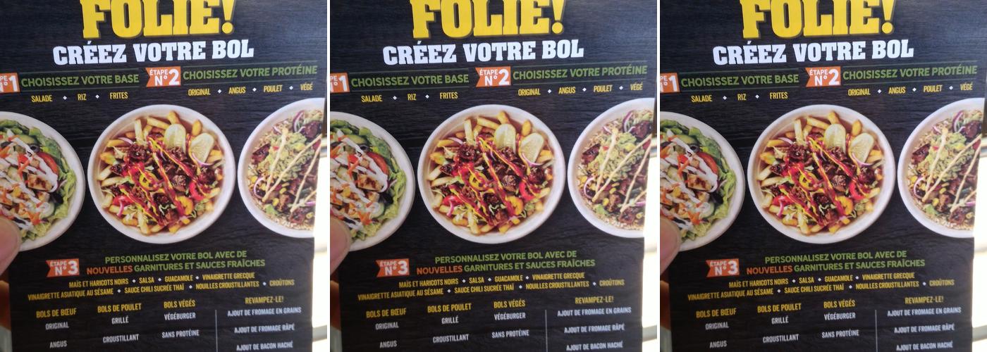 Harvey's Menu