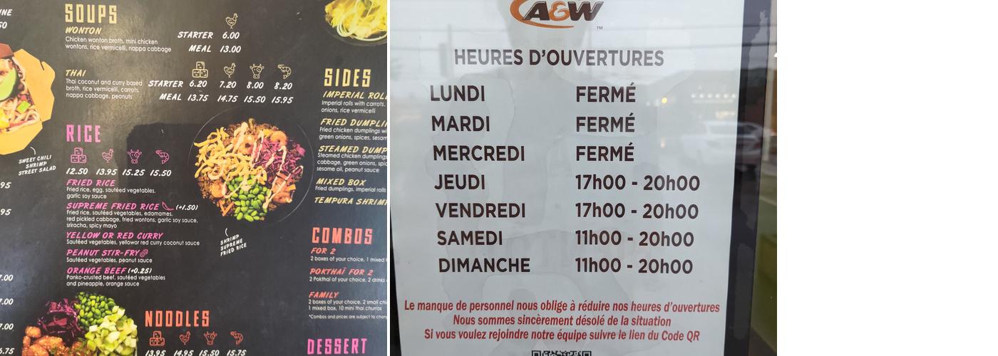 A&W Canada Menu