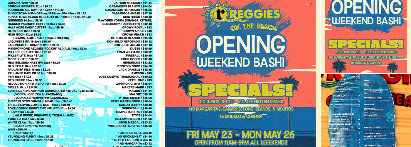 Reggies on the Beach Menu