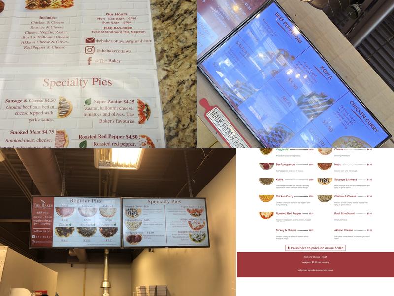 The Baker Menu