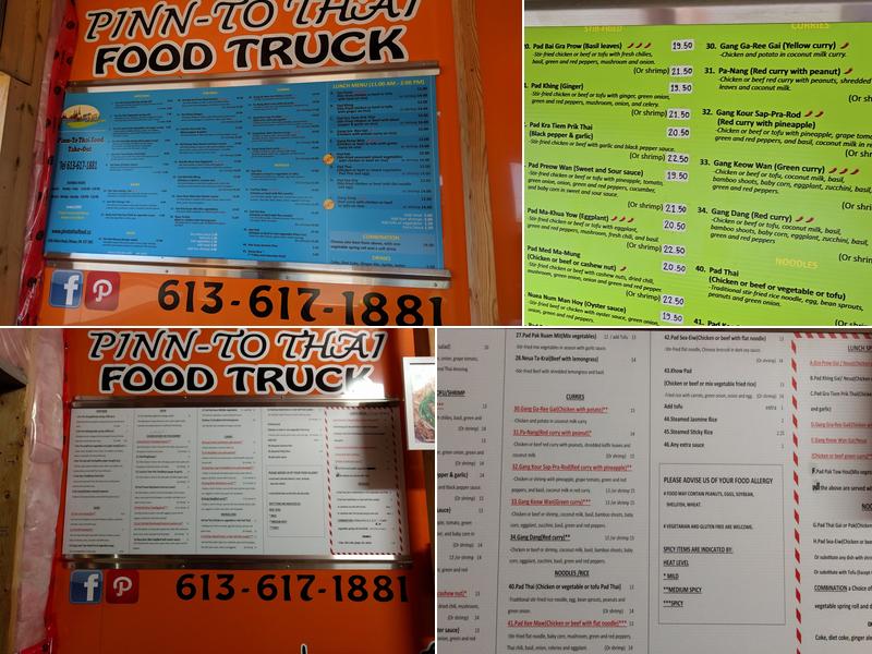 Pinn-To Thai Food Truck Menu