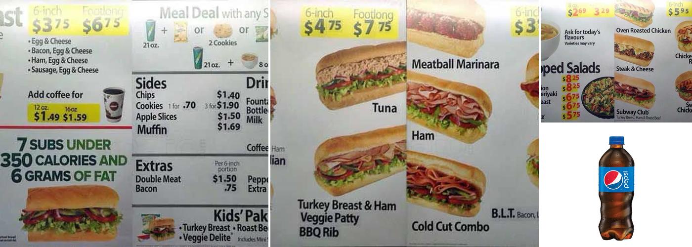 Subway Menu