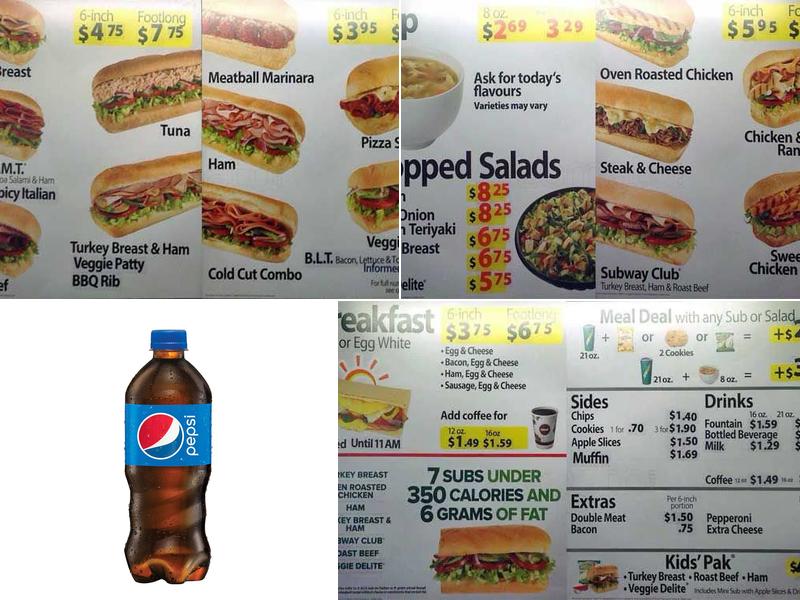 Subway Menu