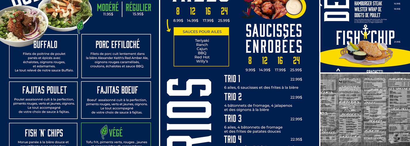 Willy's Pub Menu