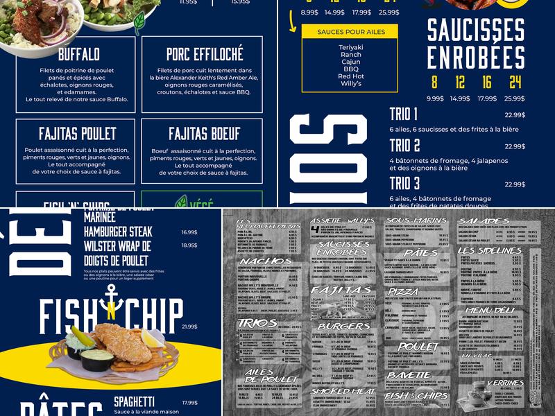 Willy's Pub Menu