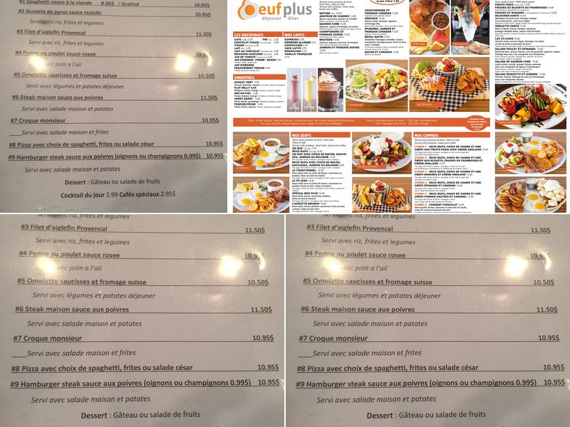 Oeuf plus course singer (Oeuf Plus) Menu