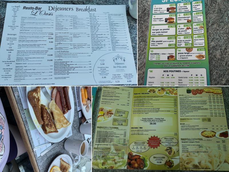 Resto Bar L'Oasis 2017 Menu