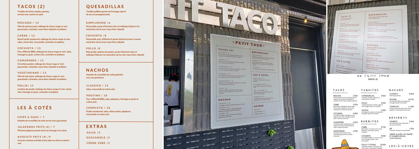 PETIT TACO Menu